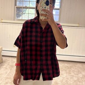 Madewell Red and Black Plaid Casual Shirt